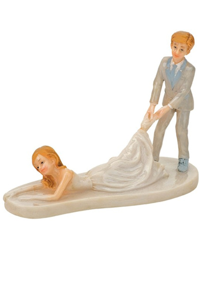 Groom Dragging Bride Cake Topper