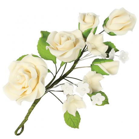 Ivory Roses and Forget-me-not Spray