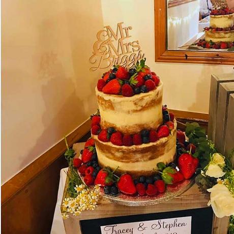Naked Wedding Cake smothered in Fresh Scottish Berries