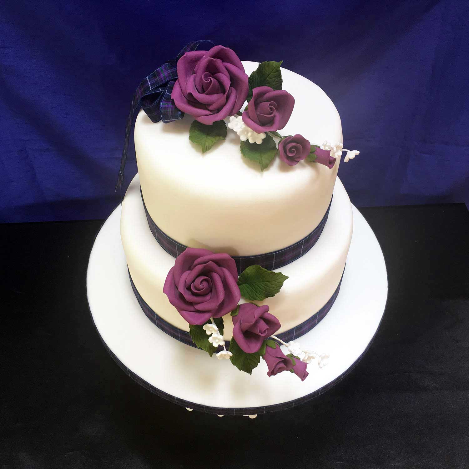 Two Tier Tartan Wedding Cake.