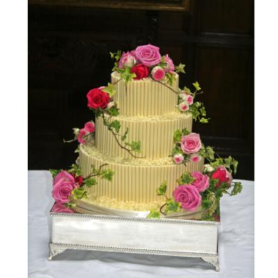 3 tier decorated with Fresh Summer Roses