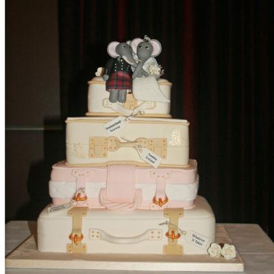 Elephant Honeymoon Trunks Wedding Cake