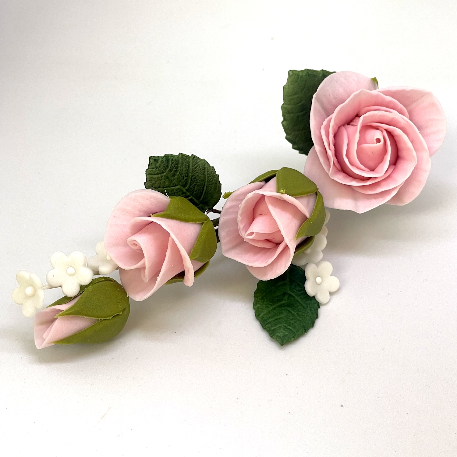 Pink Sugar Rose and Forget-me-not Spray