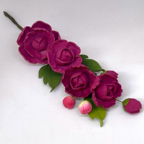 Burgundy Peony Rose Spray