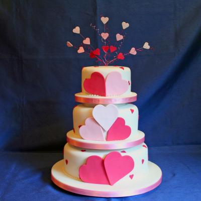 Lola Love Hearts Wedding Cake