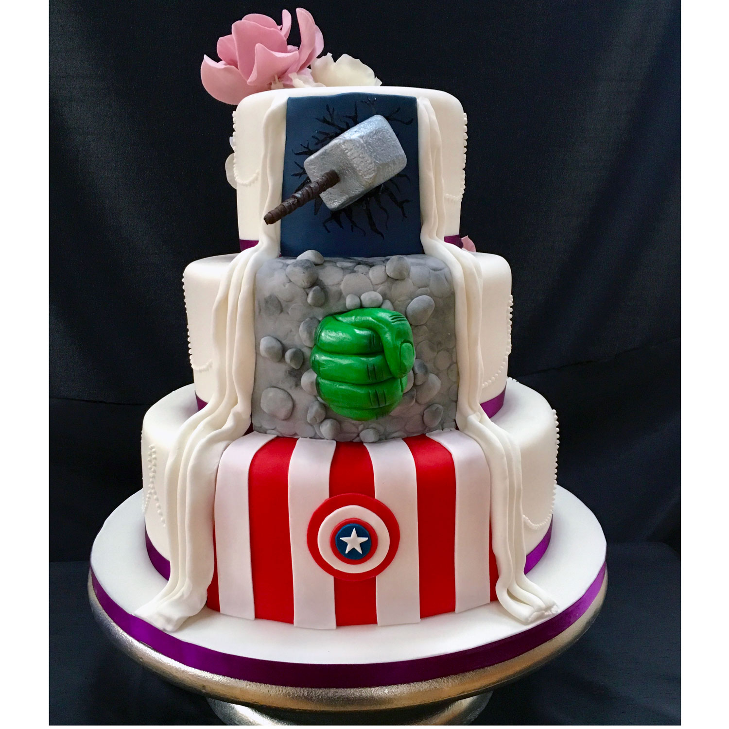 Marvel Reveal Wedding Cake
