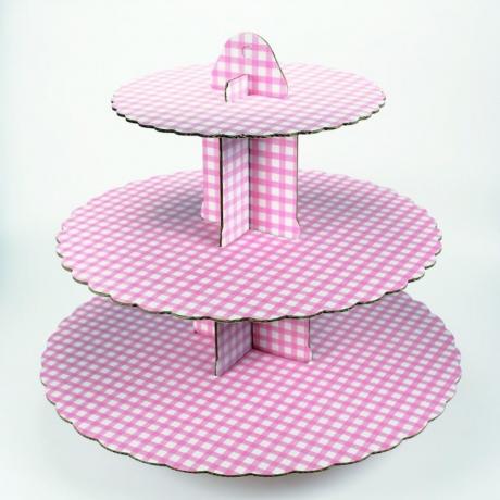 Pink Gingham Cupcake Stand