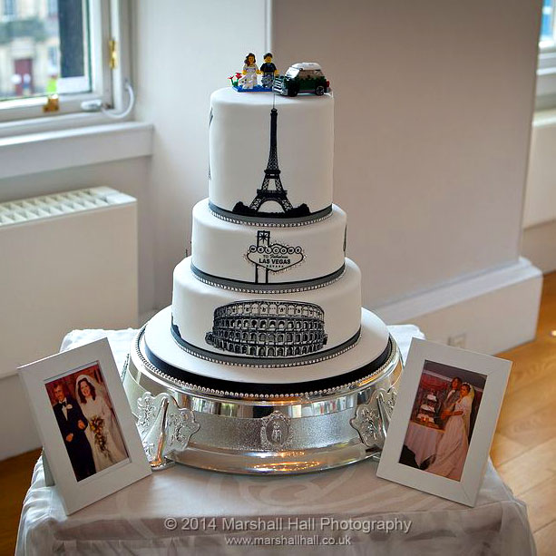 Silhouette Wedding Cake Design.