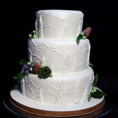 Pine Cones, Succulents and Fern Leaves