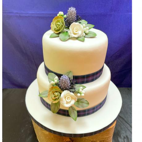 Gretna Wild Rose and Thistle Wedding Cake