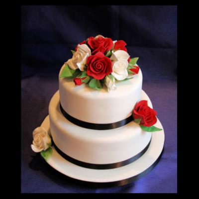Red and Ivory Sugar Roses