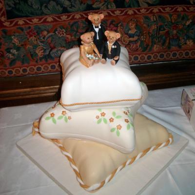 Bears on Cushions Wedding Cake