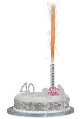 Silver Fountain Cake Topper