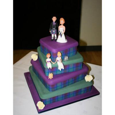 Isle of Skye Tartan Wedding Cake
