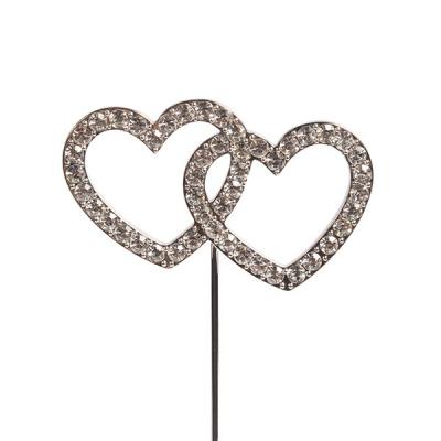Sparkling Diamante Heart Cake Topper