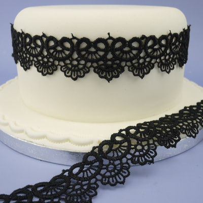 Black Lace Cake Design
