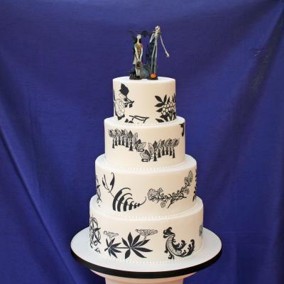 Nightmare Before Christmas Wedding Cake
