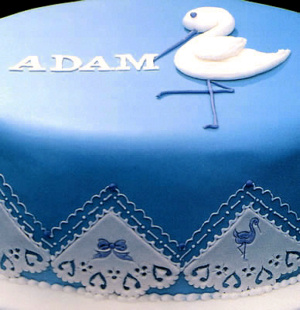 Broderie Anglaise Cake Design on a Christening Cake