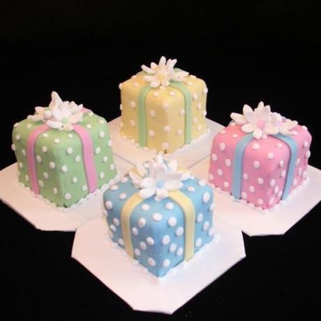 Mini Polka Dot Wedding Cakes