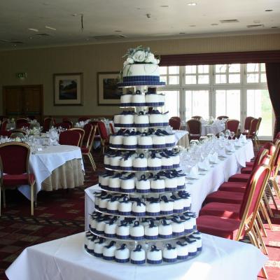 Individual covered Mini Cakes with Pride of Scotland Ribbon