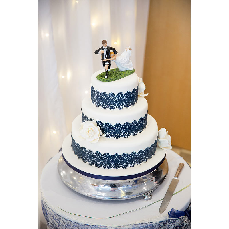 Rugby Themed Wedding Cake