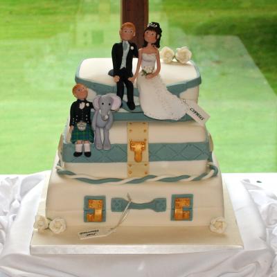 3 tier Wedding Suitcases in Teal Theme